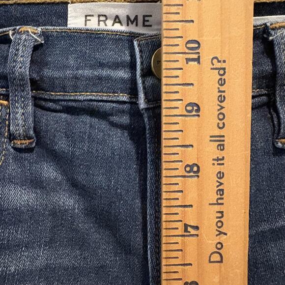 Frame Jeans Womens 25x24 Ali High Rise Cigarette Prescott Raw Hem Stretch Denim - Picture 11 of 16